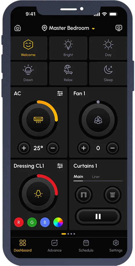 Wohnux Smart Home Mobile View